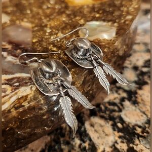 Native American Signed Sterling Silver Earrings